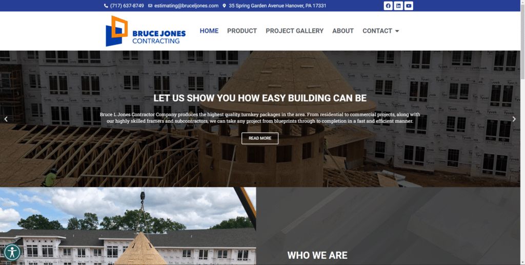 Media Tech Group Portfolio Website Design WordPress Elementor Bruce L Jones Contracting Company