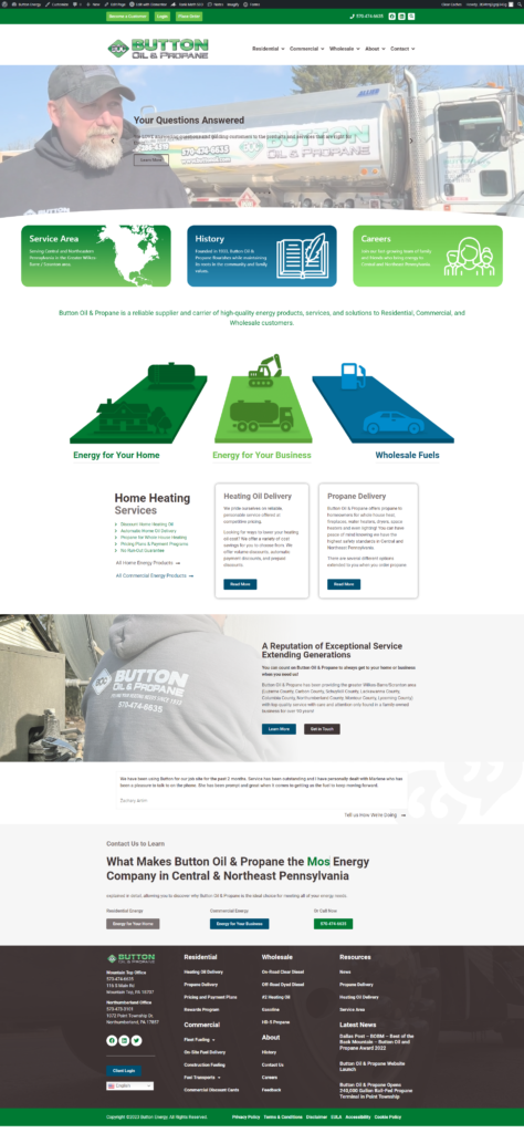 Media & Technology Group, LLC - Button Oil & Propane Website Design