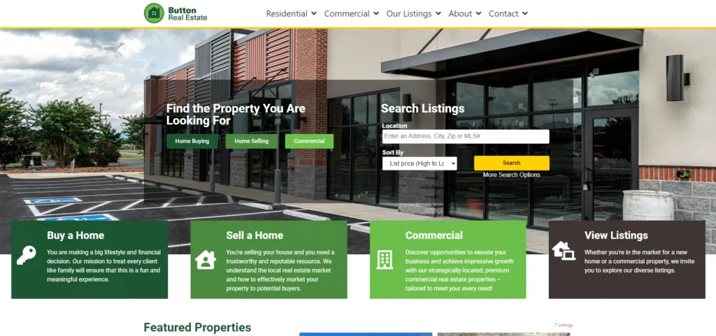 Media & Technology Group, LLC - Portfolio - Website Design - WordPress Elementor - Button Real Estate - Desktop